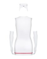 Еротичний костюм медсестри Obsessive Emergency dress S/M, white, сукня, стринги, рукавички, чепчик, - Зображення 3