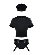 Еротичний костюм поліцейського Obsessive Police set S/M, black, топ, шорти, кепка, пояс, портупея - Зображення 3