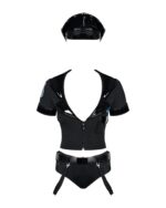 Еротичний костюм поліцейського Obsessive Police set S/M, black, топ, шорти, кепка, пояс, портупея - Зображення 2
