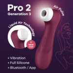 Вакуумний кліторальний стимулятор Satisfyer Pro 2 Generation 3 with Liquid Air Connect App Wіnе Red - Зображення 2