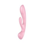 Двосторонній вібратор-кролик Satisfyer Triple Oh Pink, 3 мотори, руків’я-масажер - Зображення 9