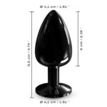 Металева анальна пробка з кристалом Dorcel Diamond Plug Black L - Зображення 5