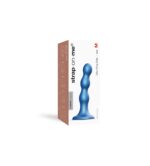 Насадка для страпона Strap-On-Me Dildo Plug Balls Blue Metallic M - Зображення 4