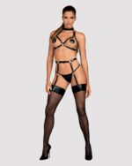 (SALE) Портупея на груди Obsessive A740 harness black O/S, штучна шкіра - Зображення 3