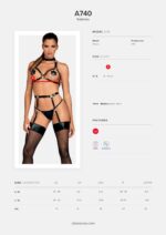 (SALE) Портупея на груди Obsessive A740 harness black O/S, штучна шкіра - Зображення 5
