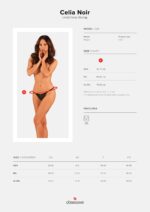 Прозорі стрінги з доступом Obsessive Celia Noir crotchless thong XS/S - Зображення 7