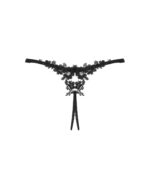 Прозорі стрінги з доступом Obsessive Celia Noir crotchless thong M/L - Зображення 6