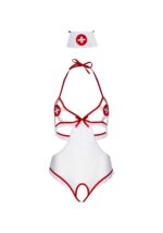 Костюм медсестри Leg Avenue Naughty Nurse, one size, боді та шапочка - Зображення 3