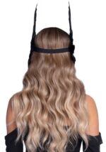 Пов’язка на голову з крилами Leg Avenue Feather headband Black, пір’я та натуральна шкіра - Зображення 2