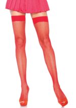 Панчохи-сітка Leg Avenue Nylon Fishnet Thigh Highs One size, Red, дрібна сітка