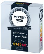 Набір презервативів Mister Size - pure feel - 53–57–60 (3 condoms), 3 розміри, товщина 0,05 мм - Зображення 2
