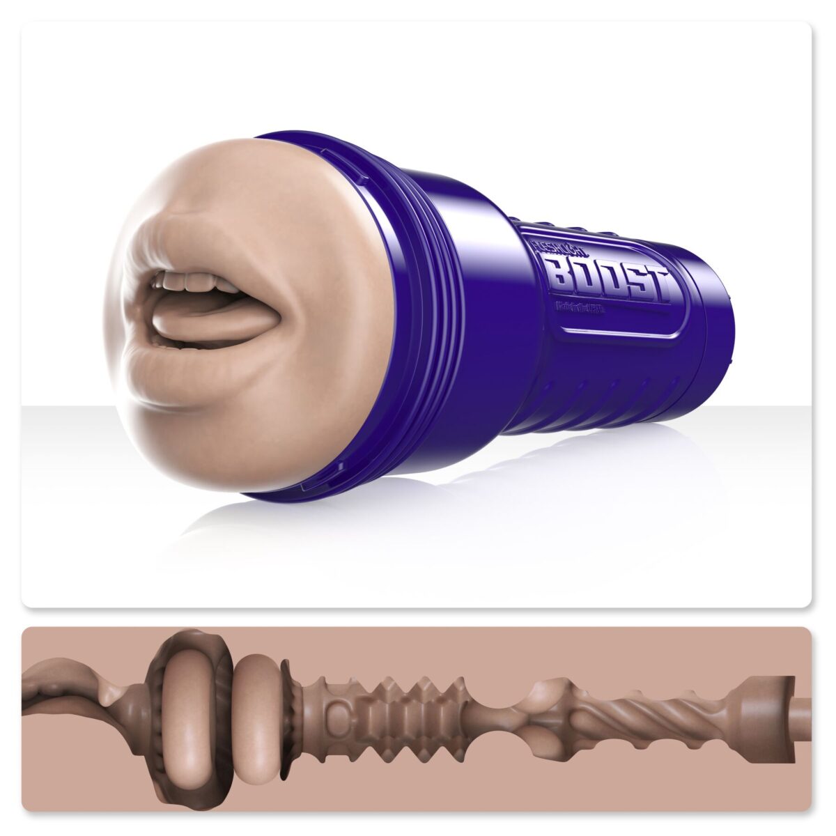 Мастурбатор-ротик Fleshlight Boost Blow Light Medium Flesh, плаваючі кільця Turbo Tech - Зображення 1