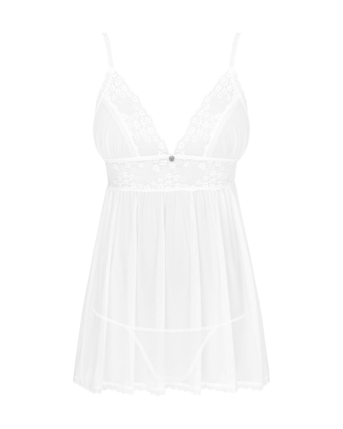 (SALE) Пеньюар і трусики Obsessive Heavenlly babydoll & thong XS/S - Зображення 3