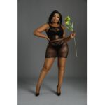 Сукня-бодістокінг Moonlight Plus Model 01 XL-XXXL Black, міні, без рукавів - Зображення 3