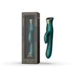 Пульсатор-кролик з вібрацією Zalo Mose Turquoise Green, нагрівання до 42°, кристал Swarovski - Зображення 7