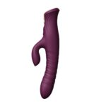 Пульсатор-кролик з вібрацією Zalo Mose Velvet Purple, нагрівання до 42°, кристал Swarovski - Зображення 3