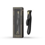 Пульсатор-кролик з вібрацією Zalo Mose Obsidian Black, нагрівання до 42°, кристал Swarovski - Зображення 7