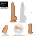 Фалоімітатор ADDICTION Dual Density Silicone Dildo Caramel 8″, присоска, діаметр 4,3 см, віброкуля в - Зображення 7