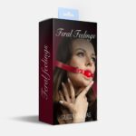 Кляп силіконовий Feral Feelings Silicon Ball Gag Red/Red, червоний ремінець, червона кулька - Зображення 2