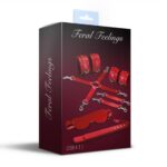Набір Feral Feelings BDSM Kit 5 Red, наручники, поножі, хрестовина, маска, падл - Зображення 2