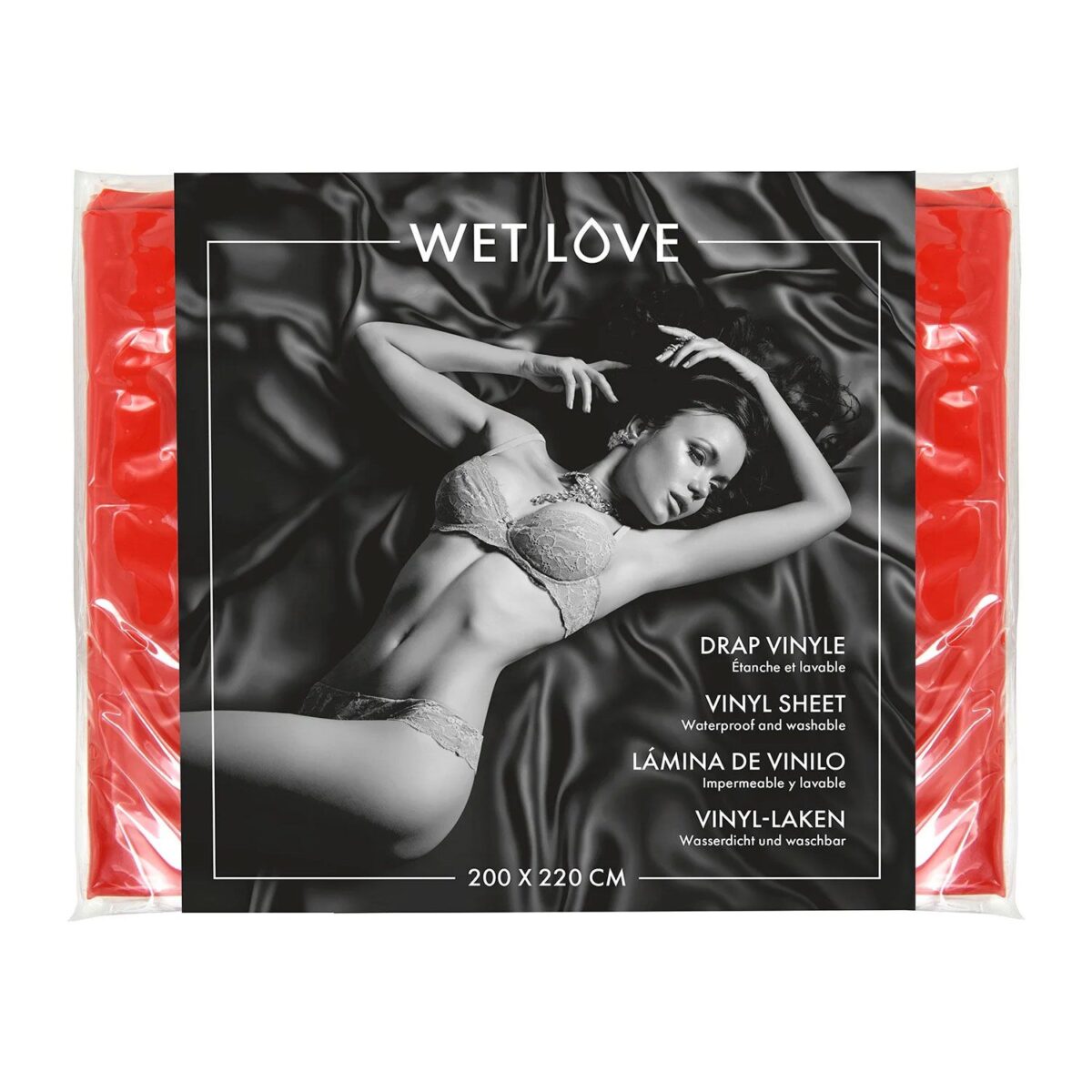 Простирадло з вінілу Fetish Tentation Red 220x200, червоне - Зображення 1