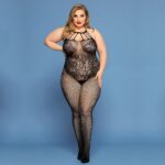 Сітчастий бодістокінг JSY «Відверта Мадлен» Plus Size, Black, імітація боді, мереживо, доступ - Зображення 5