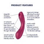 Вакуумний стимулятор з вібрацією Satisfyer Curvy Trinity 1 Red, іграшка 3в1 - Зображення 4