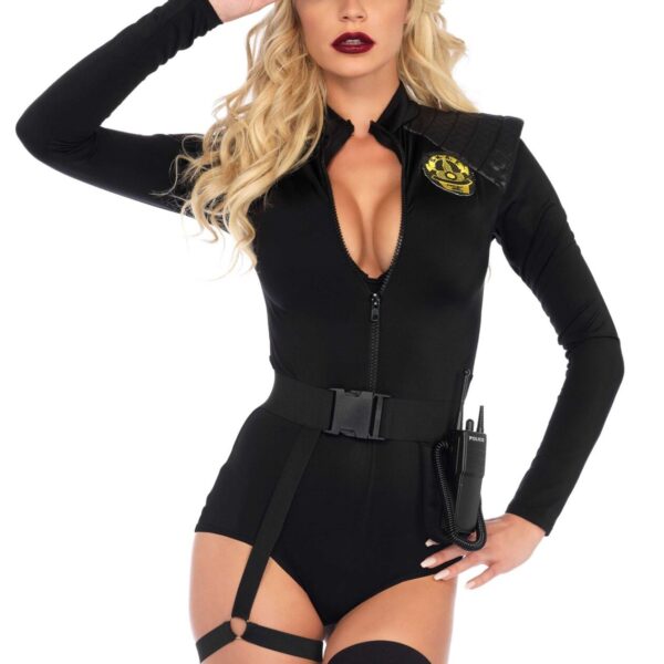 (SALE) Костюм еротичних спецсил Leg Avenue SWAT Team Babe S, боді, пояс, підв’язки, рація, кепка