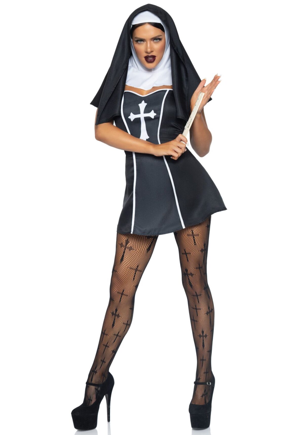 (SALE) Костюм черниці Leg Avenue Naughty Nun L, сукня, головний убір - Зображення 3