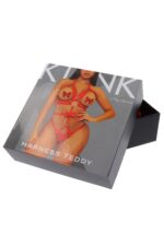 Портупея-тедді з ременів Leg Avenue Studded O-ring harness teddy S Red, екошкіра - Зображення 6