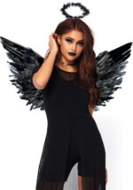 (SALE) Крила чорного ангела Leg Avenue Angel Accessory Kit Black, крила, німб