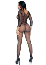 (SALE) Бодістокінг Leg Avenue V Front Bodystocking One size Black, дрібна сітка, доступ - Зображення 2