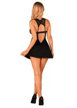 (SALE) Сорочка бебі-дол з мереживом на грудях Obsessive Donna Dream babydoll XS/S Black, стрінги - Зображення 7