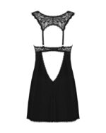 (SALE) Сорочка бебі-дол з мереживом на грудях Obsessive Donna Dream babydoll XS/S Black, стрінги - Зображення 4