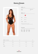 (SALE) Мереживне боді Obsessive Donna Dream crotchless teddy M/L Black, відкритий доступ - Зображення 5