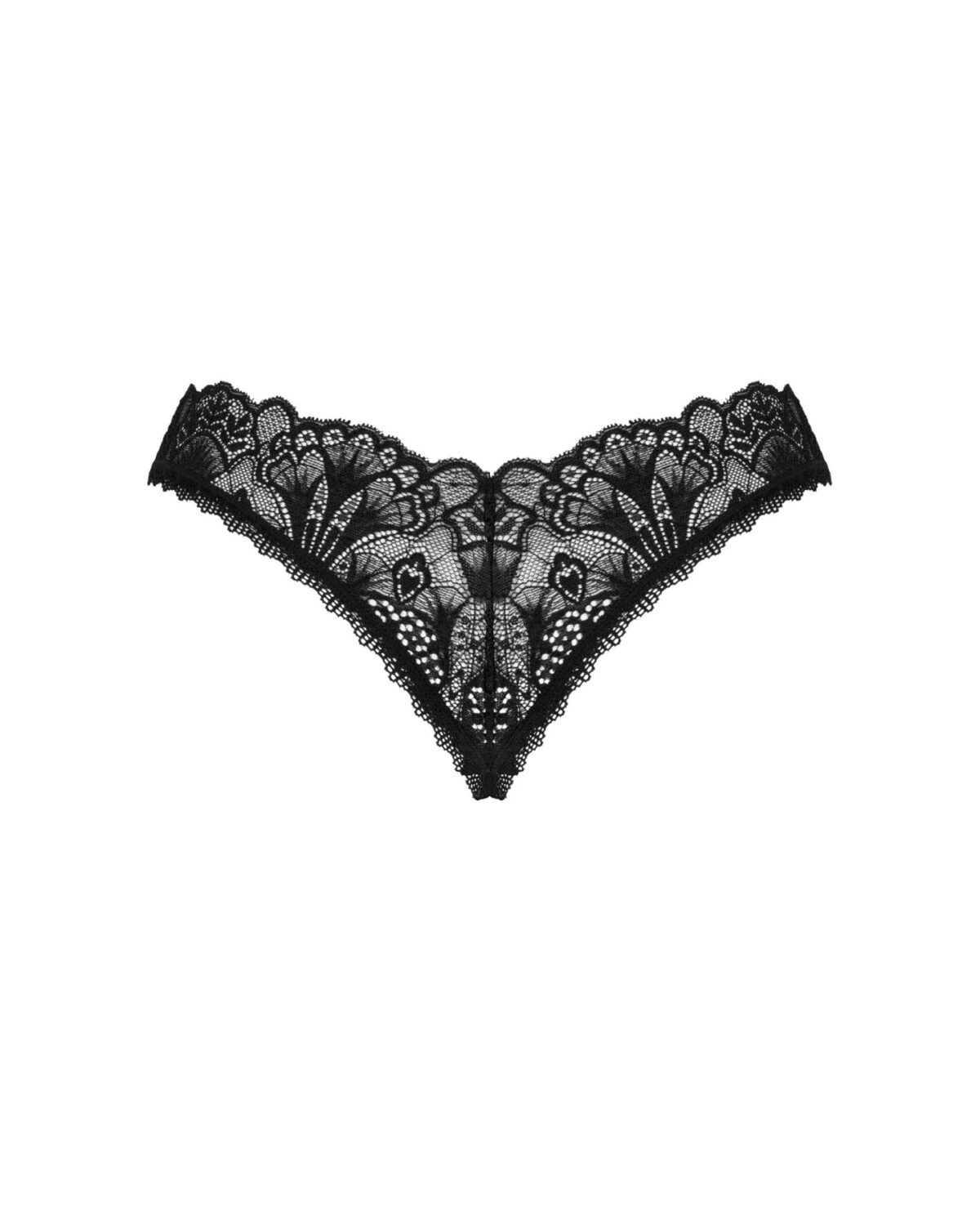 Мереживні стрінги Obsessive Donna Dream crotchless thong M/L Black, відкритий доступ - Зображення 4