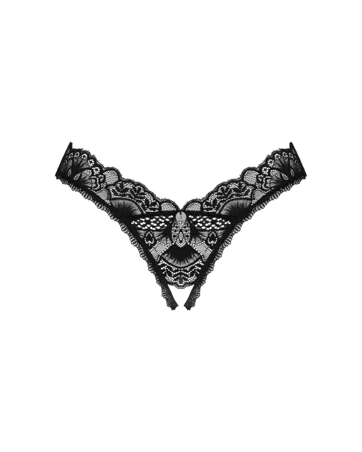 Мереживні стрінги Obsessive Donna Dream crotchless thong M/L Black, відкритий доступ - Зображення 3