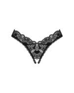 Мереживні стрінги Obsessive Donna Dream crotchless thong XL/2XL Black, відкритий доступ - Зображення 3