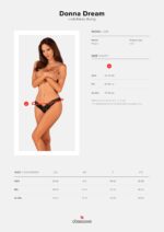 Мереживні стрінги Obsessive Donna Dream crotchless thong XL/2XL Black, відкритий доступ - Зображення 5