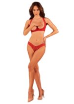 Комплект білизни Obsessive Lacelove cupless 2-pcs set M/L Red, відкритий доступ, відкриті груди - Зображення 6
