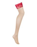 Панчохи під пояс із широким мереживом Obsessive Lacelove stockings XL/2XL - Зображення 3