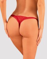 Мереживні стрінги Obsessive Lacelove thong XS/S Red, низька посадка - Зображення 2
