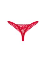 Мереживні стрінги Obsessive Lacelove thong XS/S Red, низька посадка - Зображення 4