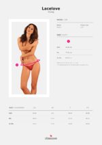 Мереживні стрінги Obsessive Lacelove thong XS/S Red, низька посадка - Зображення 5