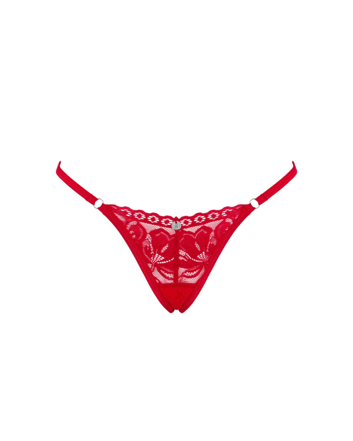 Мереживні стрінги Obsessive Lacelove thong XL/2XL Red, низька посадка - Зображення 3