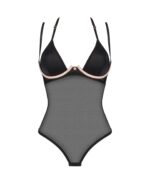 Прозоре боді Obsessive Selinne teddy M/L Black, дрібна сітка, подвійні бретелі - Зображення 3