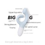 Вібратор-кролик для точки G KISTOY Big G Blue, вигнутий відросток, автоматичний підігрів - Зображення 6