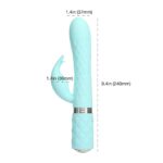 Розкішний кролик з ротацією та вібрацією Pillow Talk Lively Teal, кристал Сваровскі, потрійний відро - Зображення 4