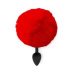 Силіконова анальна пробка М Art of Sex - Silicone Bunny Tails Butt plug Red, діаметр 3,5 см - Зображення 2
