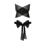 Комплект білизни Passion AMORE SET black, стрінги і ліф у вигляді подарункової стрічки з бантом - Зображення 4